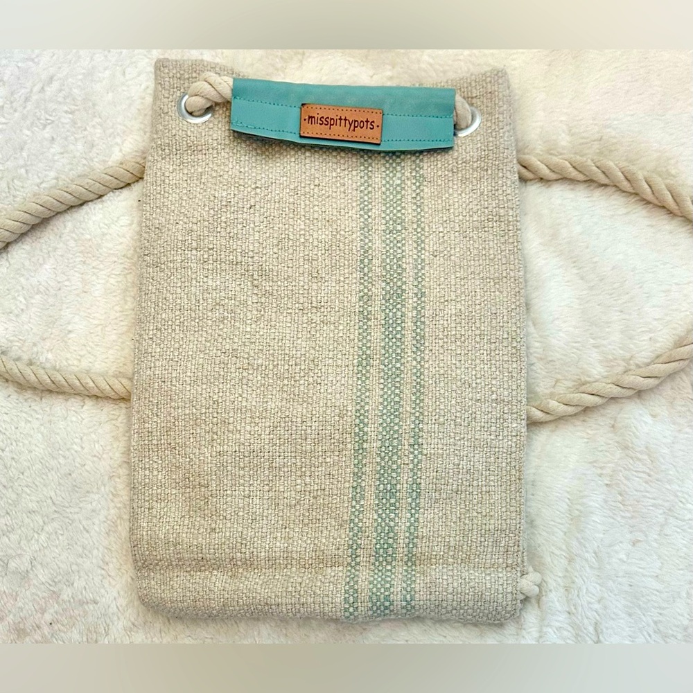 HANDMADE Misspittypots Canvas Backpack 13x9x3.5 Boho Hippie Festival Beach Hike